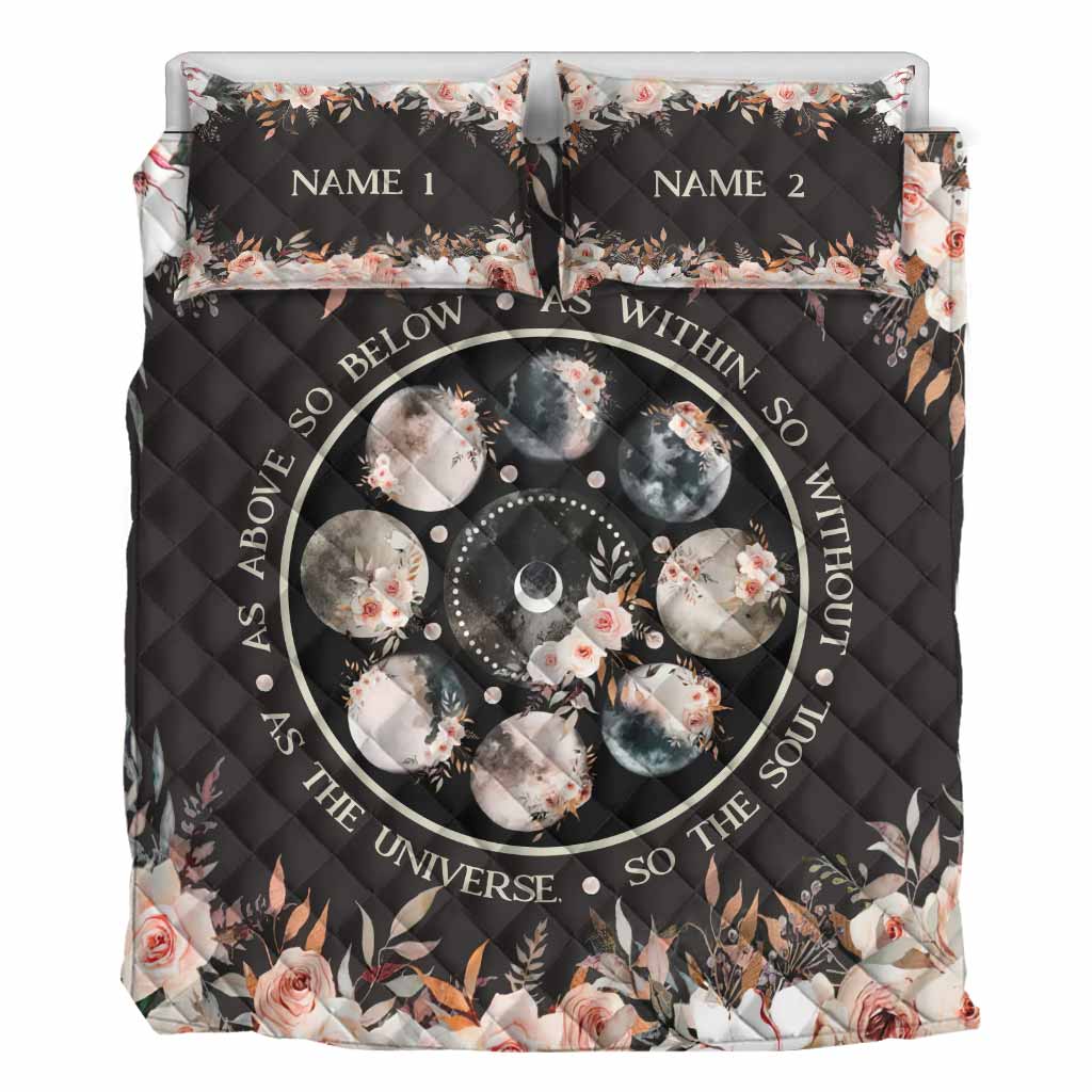 As The Universe So The Soul - Personalized Witch Quilt Set