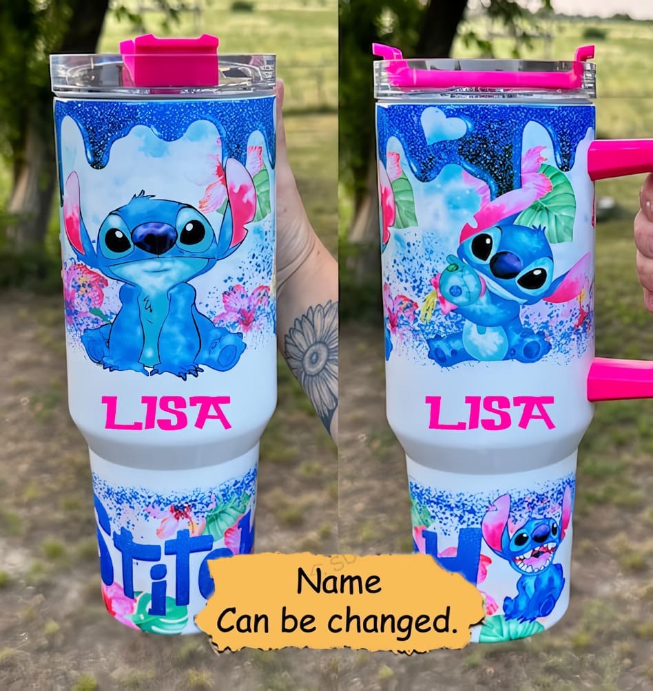 Love Ohana Personalized Ohana Tumbler With Handle 0224