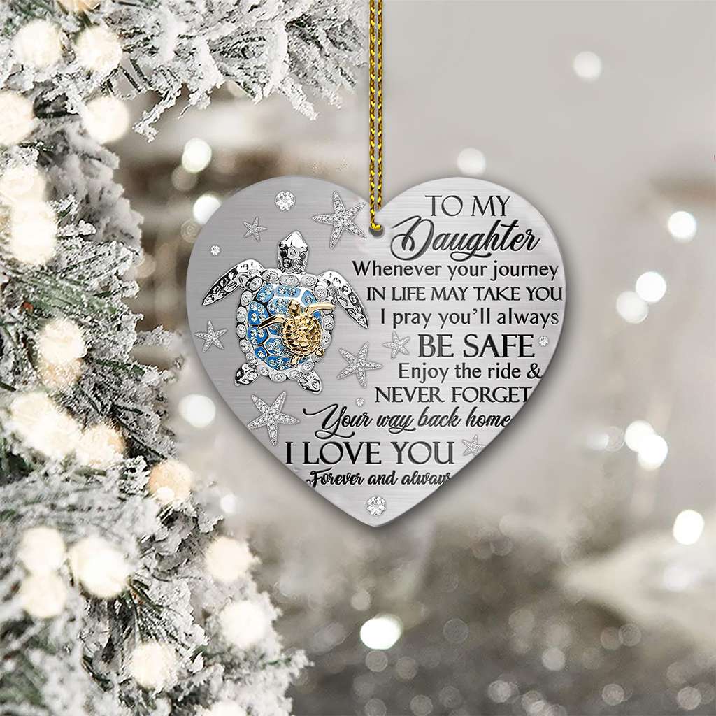 Turtle To My Daughter Turtle - Heart Aluminium Ornament (Printed On Both Sides) 1122