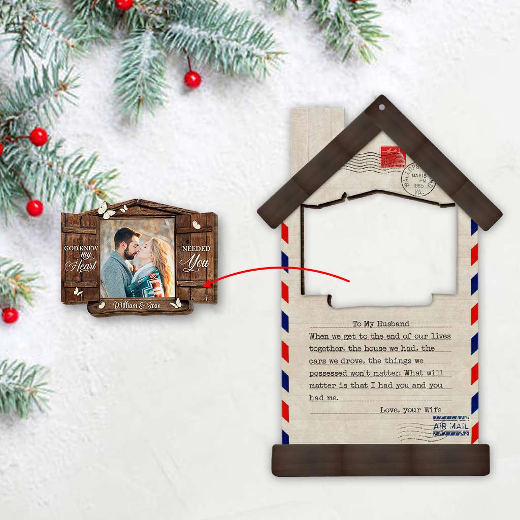 When We Get To The End - Personalized Christmas Couple Wooden Card Pop Out Ornament