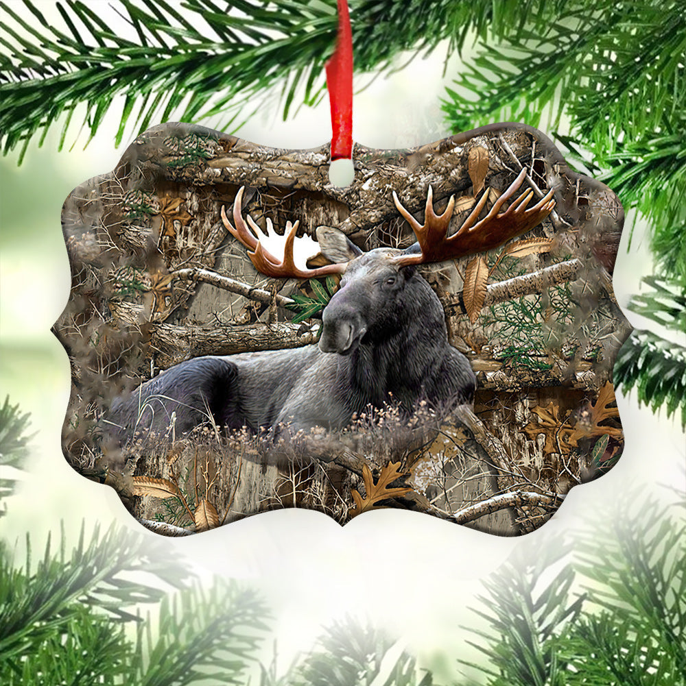 Moose Hunting In The Forest - Hunting Ornament (Printed On Both Sides) 1022