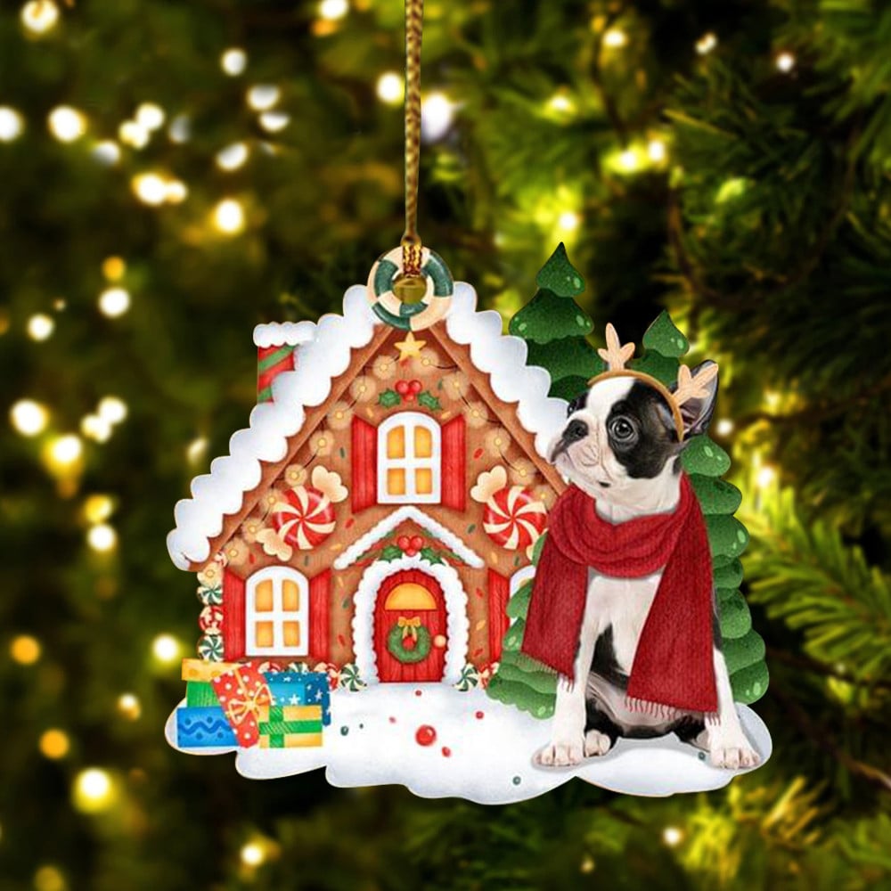 Pug Christmas House - Dog Ornament (Printed On Both Sides) 1122