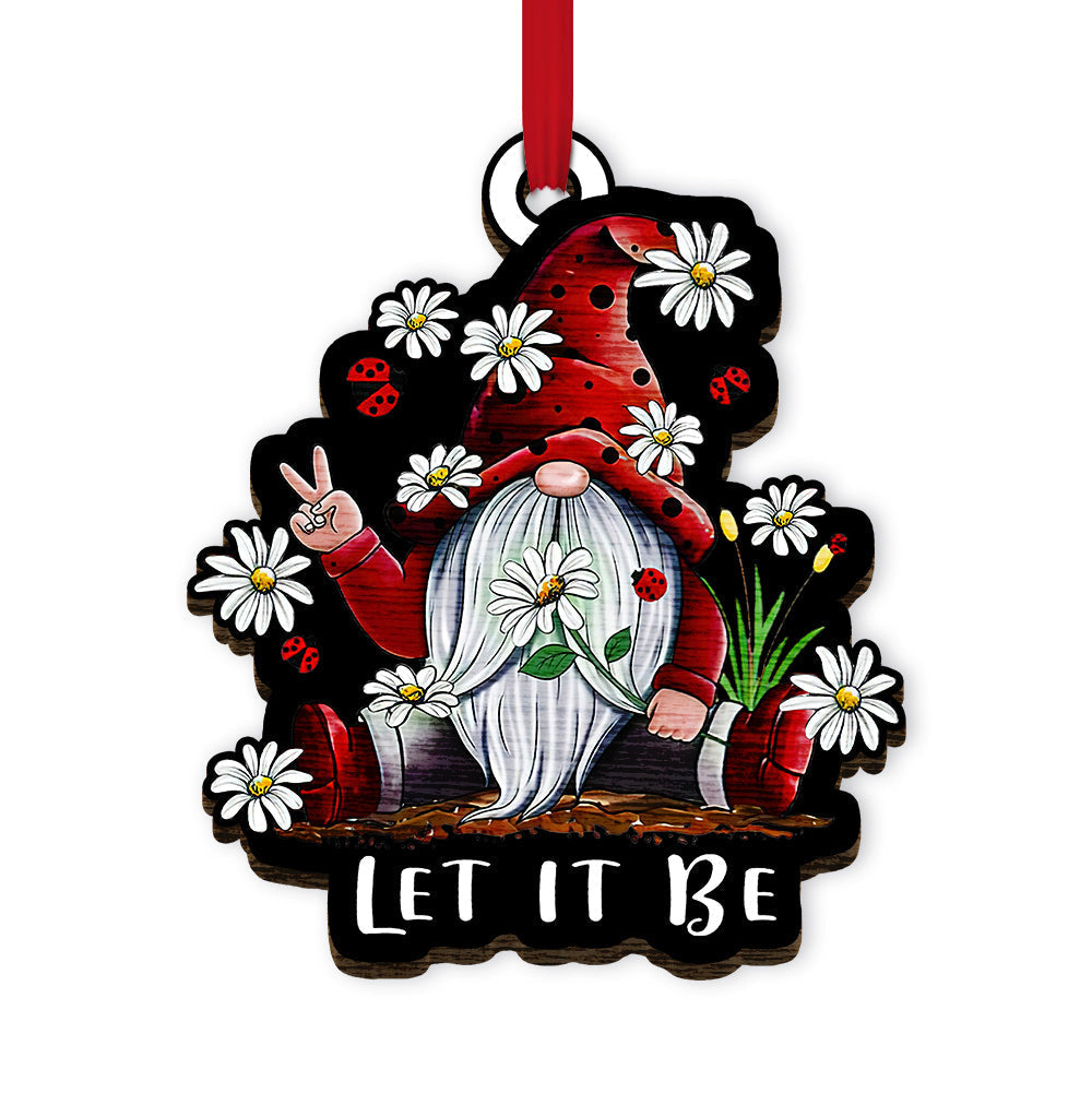 Hippie Gnome Let It Be Daisy - Hippie Ornament (Printed On Both Sides) 1122