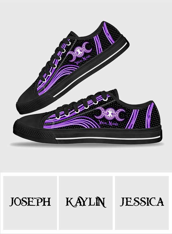 Witch Vibe Purple Triple Moon - Witch Low Top Shoes