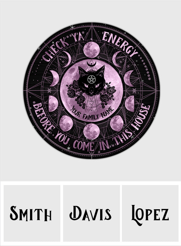 Check Ya Energy - Personalized Witch Round Rug