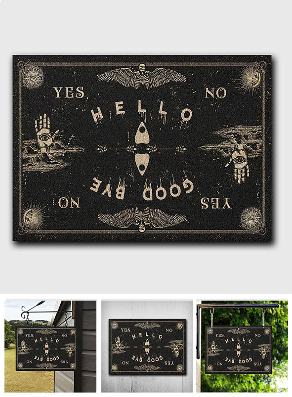 Hello Goodbye - Witch Rectangle Metal Sign