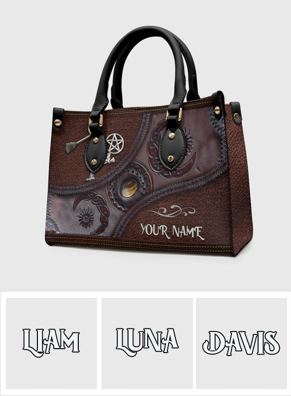 Triple Moon - Personalized Witch Leather Handbag
