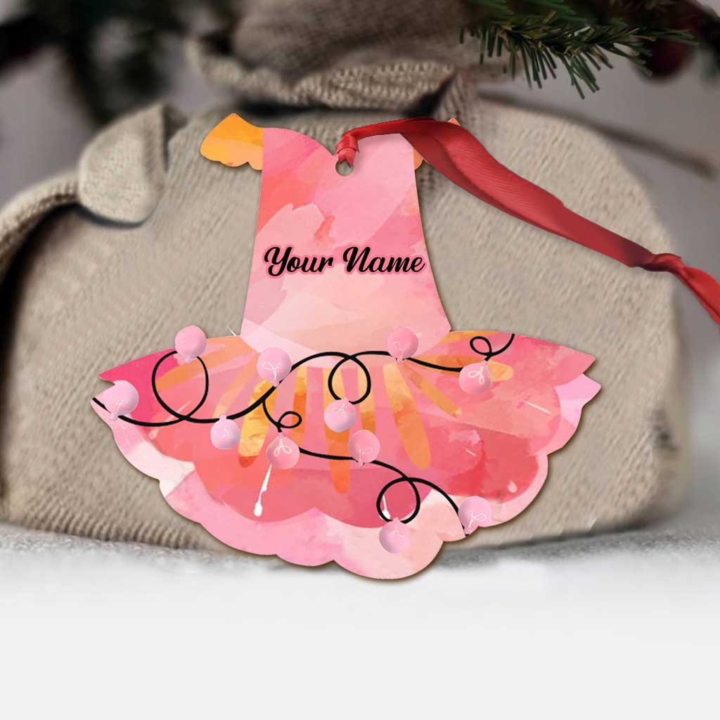 Ballet In Pink - Personalized Christmas Ornament (Printed On Both Sides)