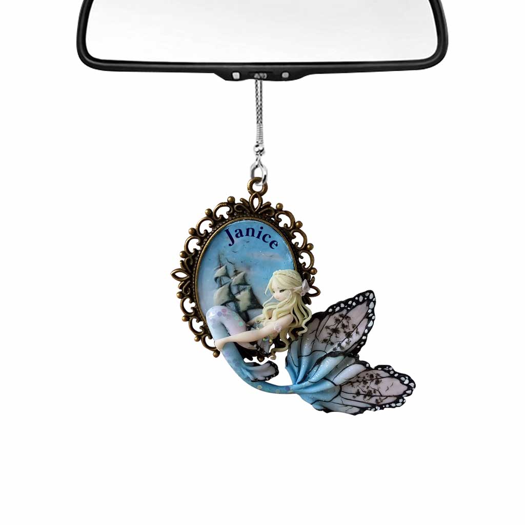 Mermaid Personalized Car Ornament (Printed On Both Sides)