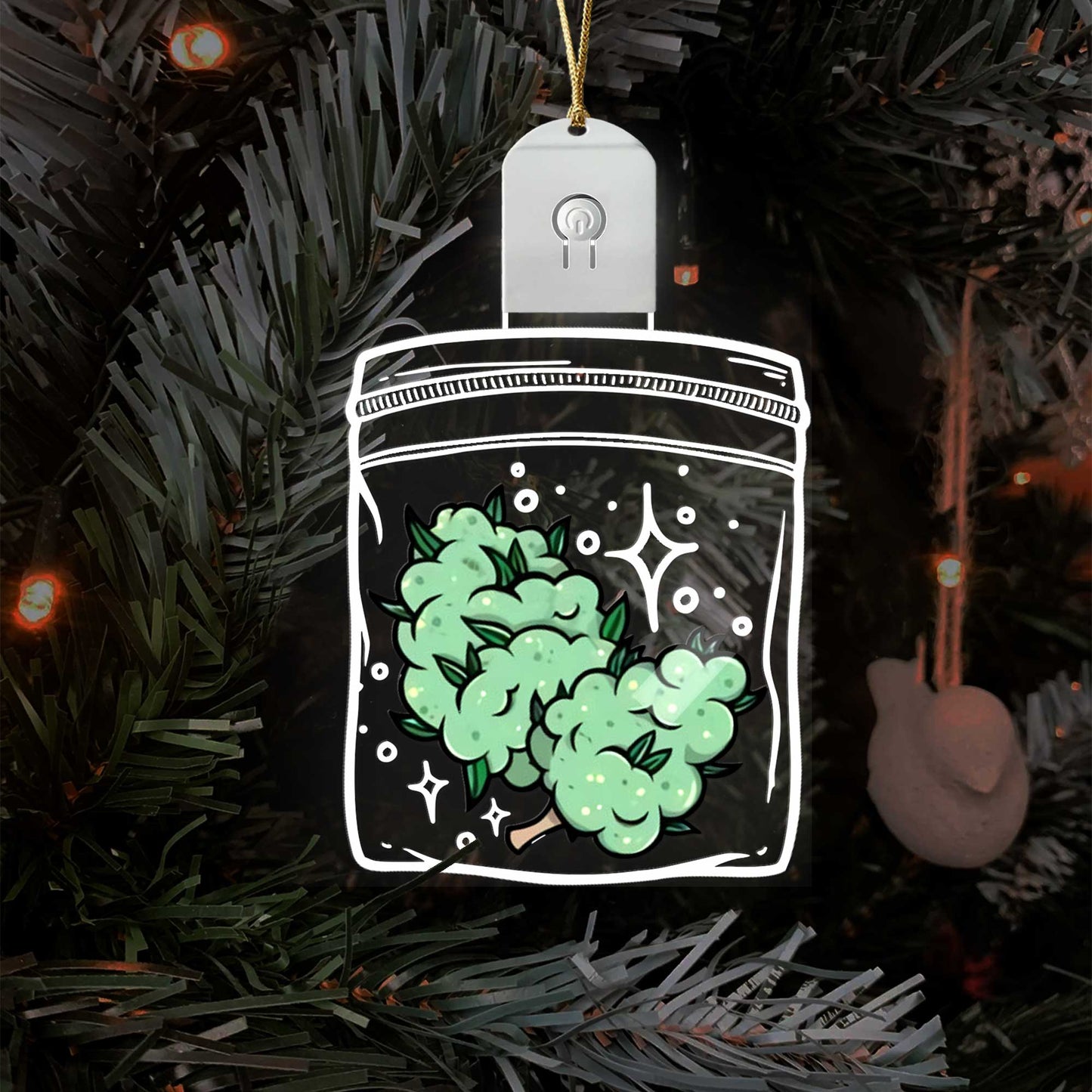 Get High Leaf - Personalized Christmas Weed Shaped Led Acrylic Ornament