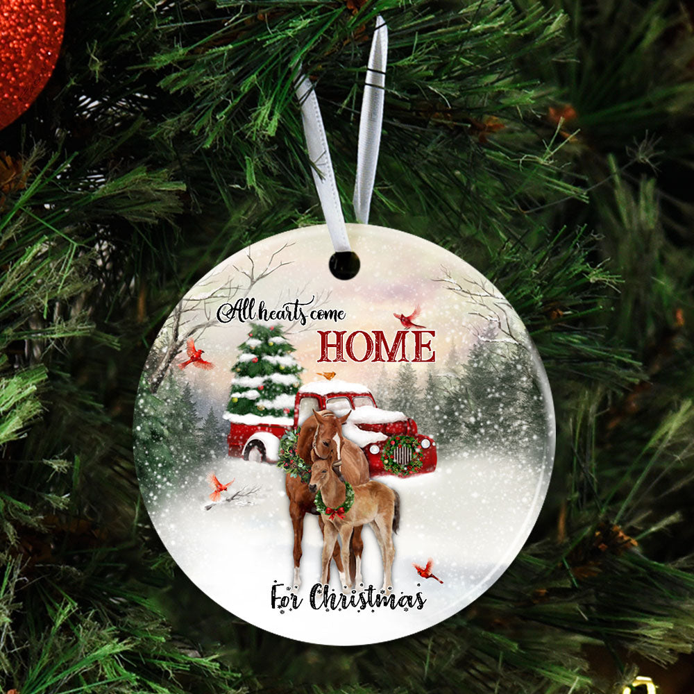 All Hearts Come Home For Christmas - Horse Ornament (Printed On Both Sides) 1022