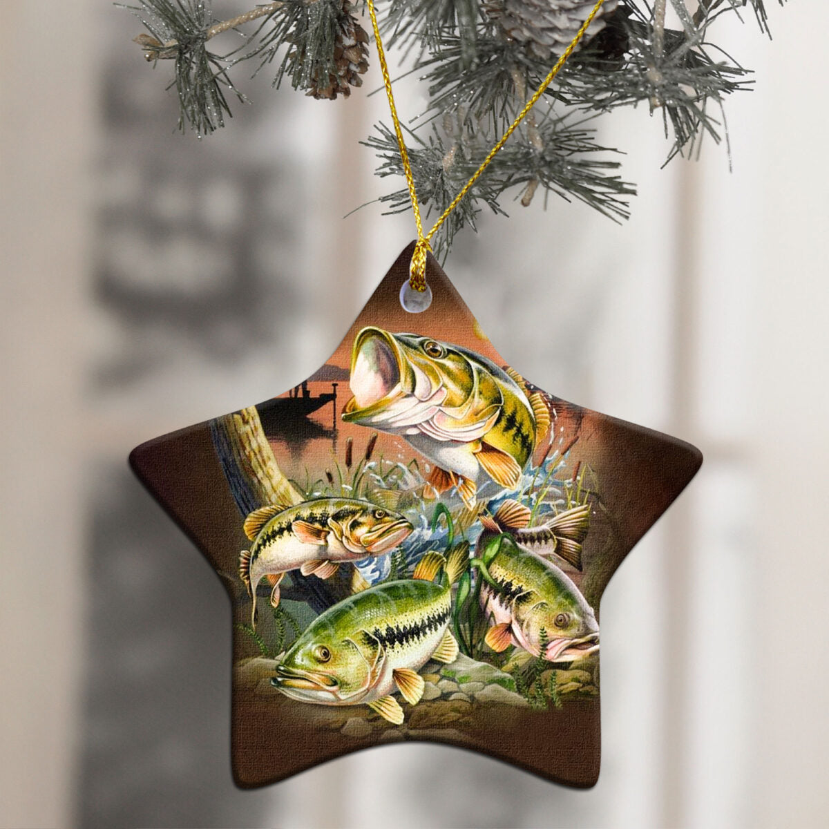 Love Fishing - Fishing Ornament (Printed On Both Sides) 1022