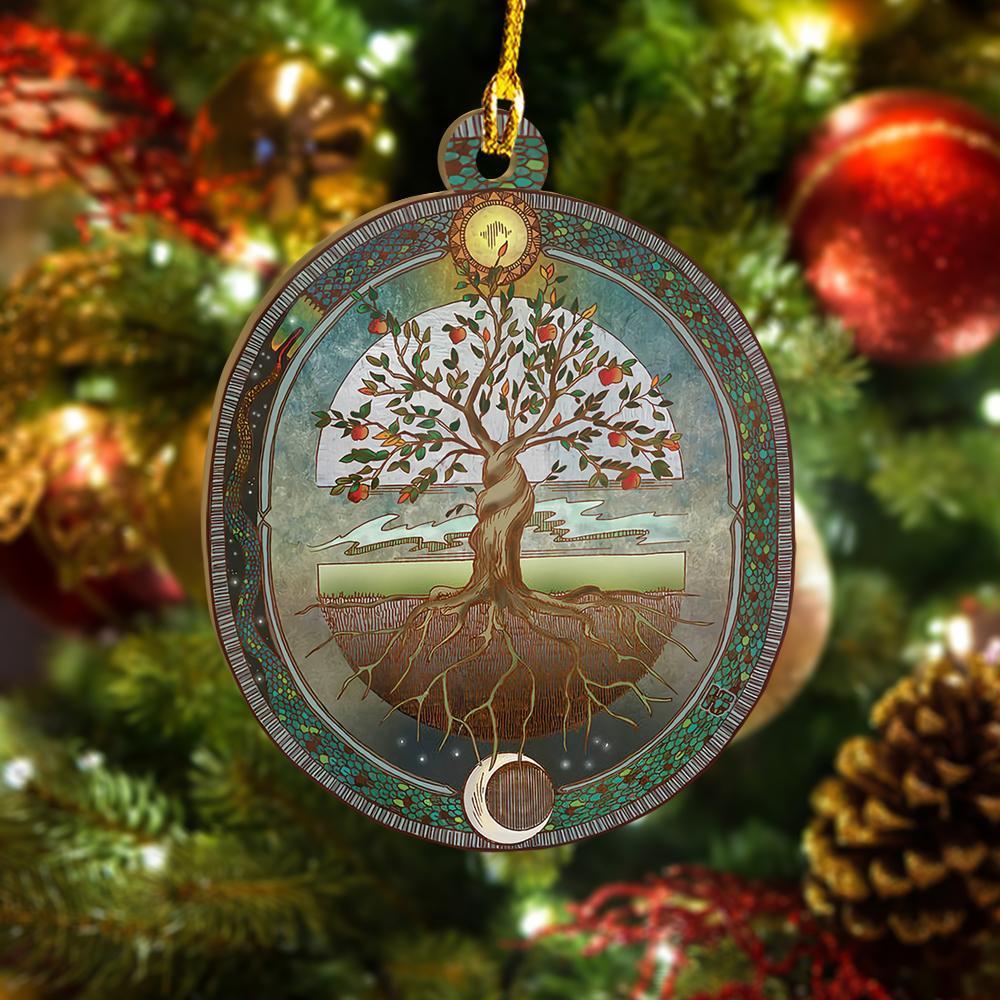 Ouroboros Tree Of Life Wicca - Witch Ornament (Printed On Both Sides) 1022