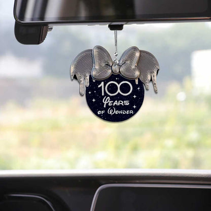 100th Magical - Personalized Mouse Car ornament (Printed On Both Sides)