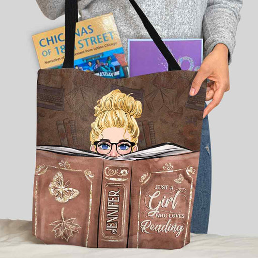 Just A Girl Who Loves Reading - Personalized Book Tote Bag
