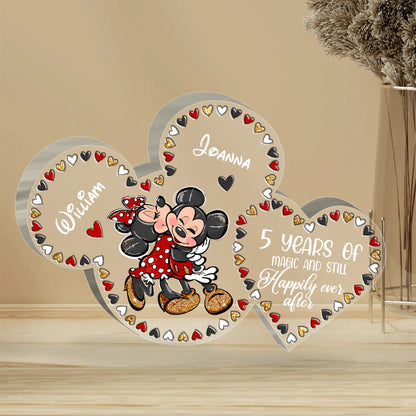 Years Of Magic - Personalized Couple Mouse Custom Shaped Acrylic Plaque