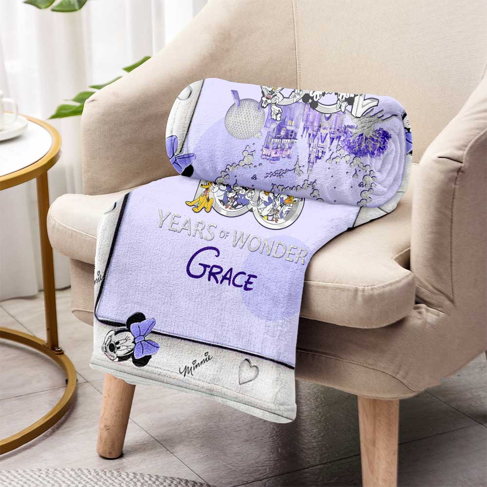 100 Years Of Magic Pink - Personalized Mouse Blanket