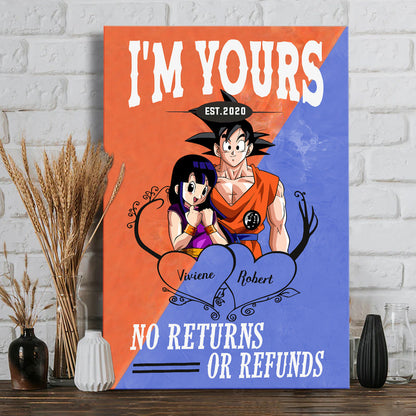 I'm Yours No Returns Or Refunds - Personalized Seven Balls Canvas and Poster