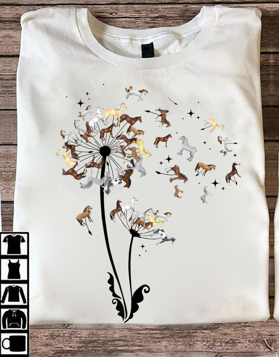 Horse Dandelion Horse T-shirt and Hoodie 0523