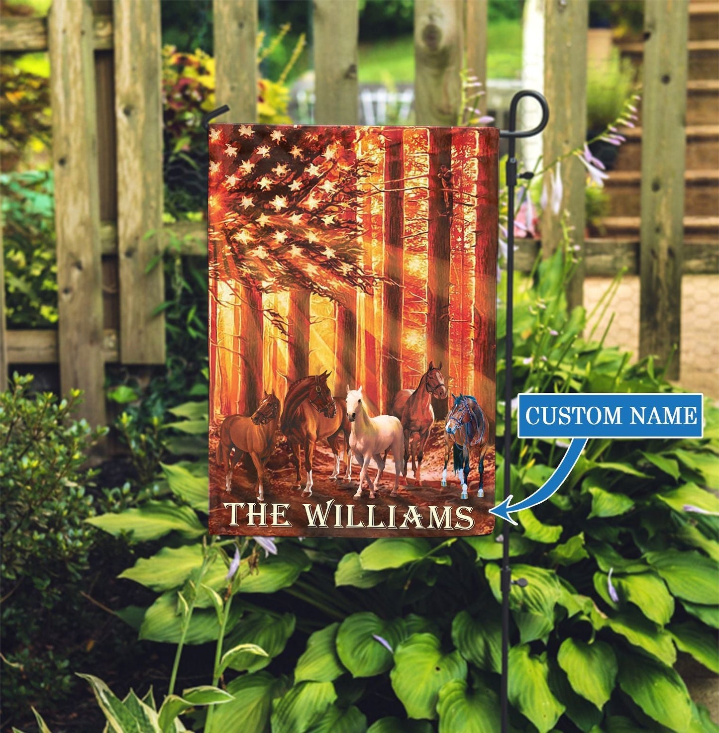 Horses Lover Personalized Horse Garden Flag 0523