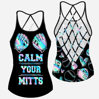 Calm Your Mitts Baseball Cross Tank Top