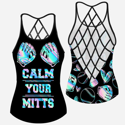 Calm Your Mitts Baseball Cross Tank Top