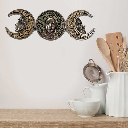 The Triple Goddess - Witch Cut Metal Sign With 3D Pattern Print