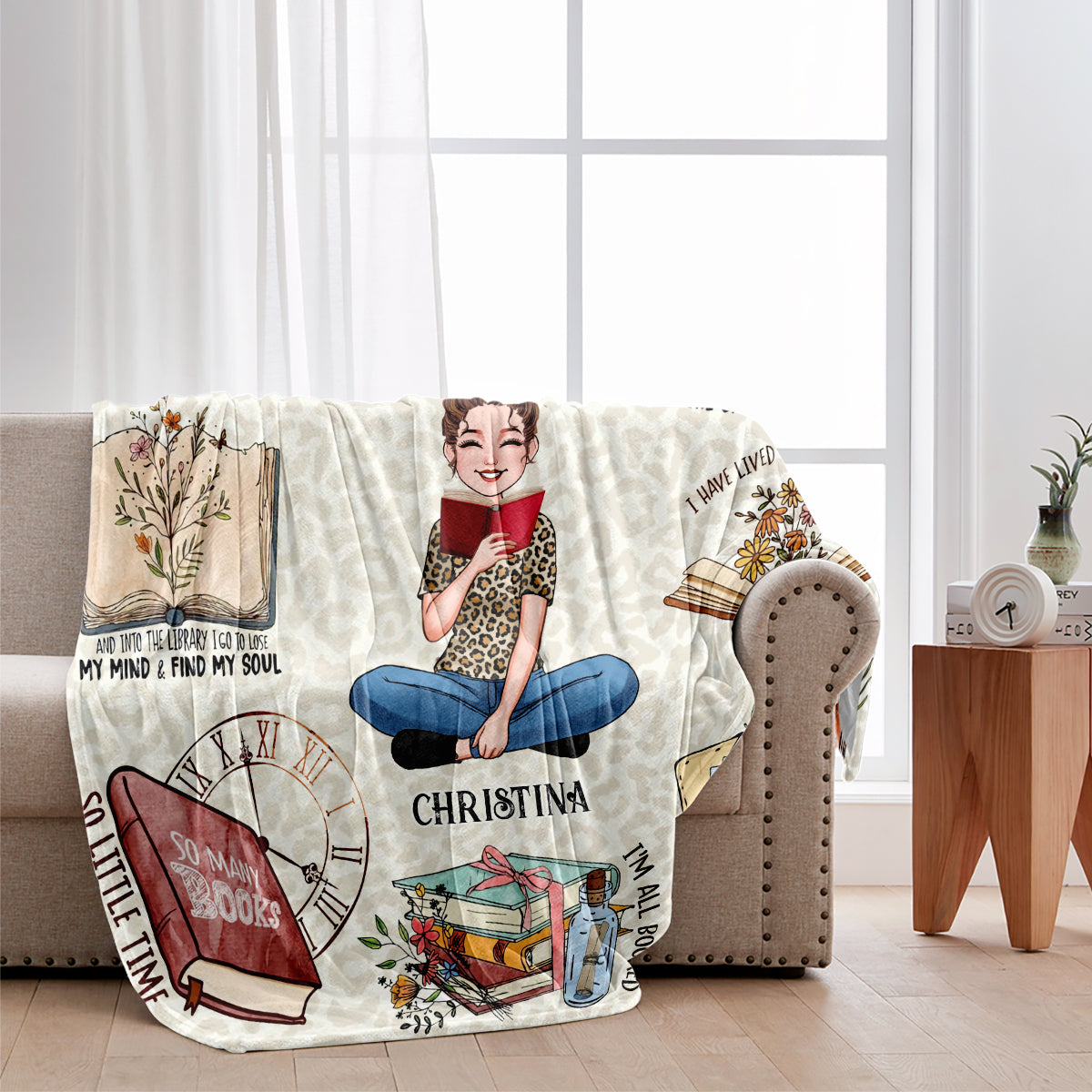 Just A Girl Who Loves Books - Personalized Book Blanket