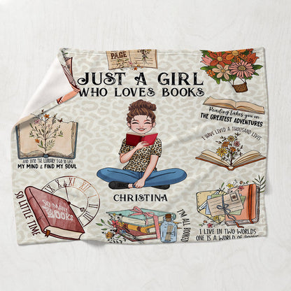 Just A Girl Who Loves Books - Personalized Book Blanket