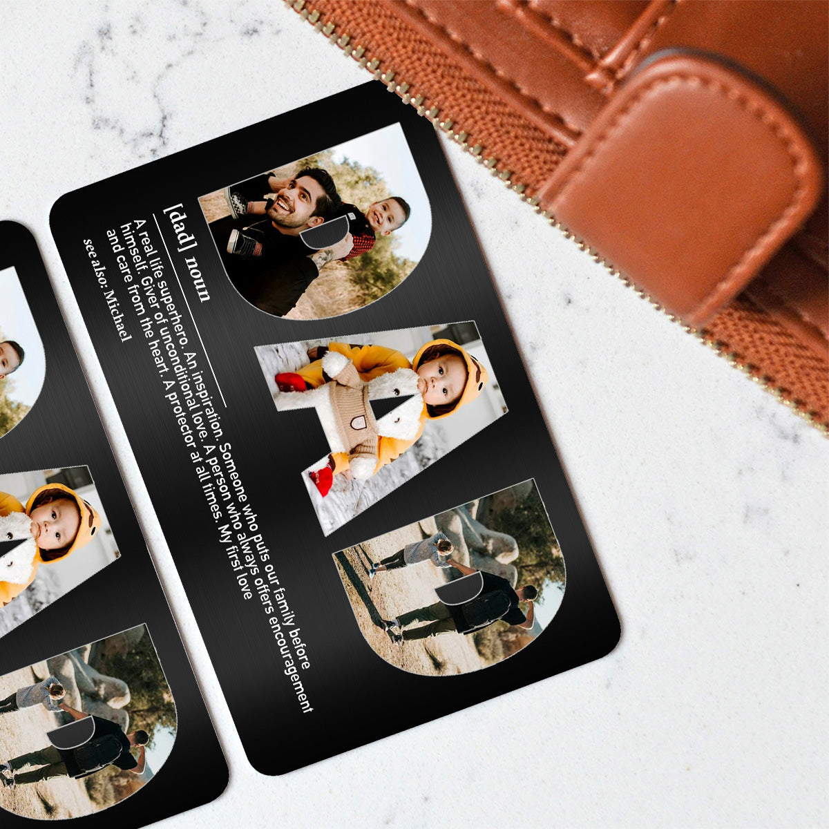 Dad Definition - Personalized Father's Day Father Wallet Insert Card