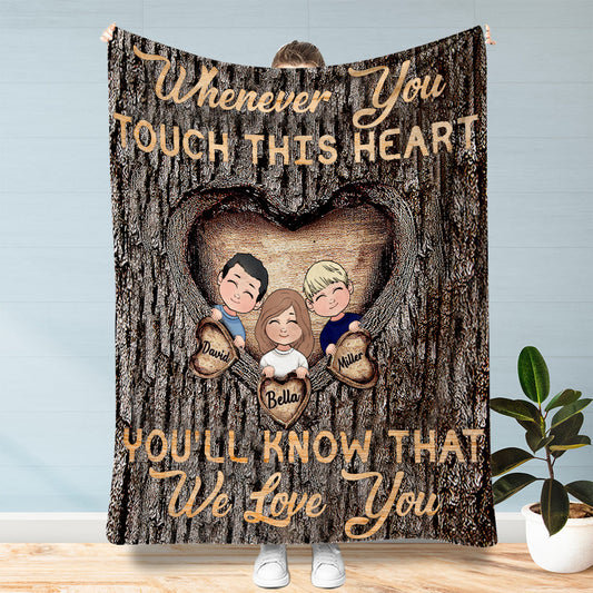 Whenever You Touch This Heart - Personalized Grandma Blanket