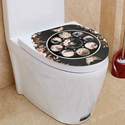 Floral Moon Triple Moon Goddess - Witch Bathroom Curtain & Mats Set