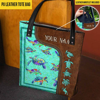 Salty Lil' Beach - Personalized Turtle Tote Bag