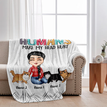 Cats Make Me Happy - Personalized Cat Blanket