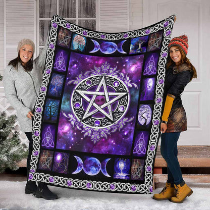 Witch Vibes Purple Pentagram Blanket