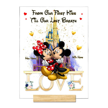 From Our First Kiss Till Our Last Breath - Personalized Mouse Transparent Acrylic Plaque