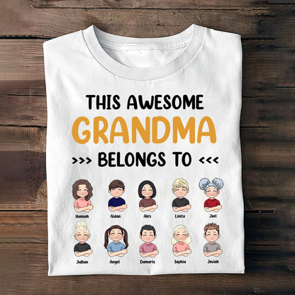 This Awesome Grandpa Grandma Belongs To - Personalized Mother's Day Grandma T-shirt and Hoodie