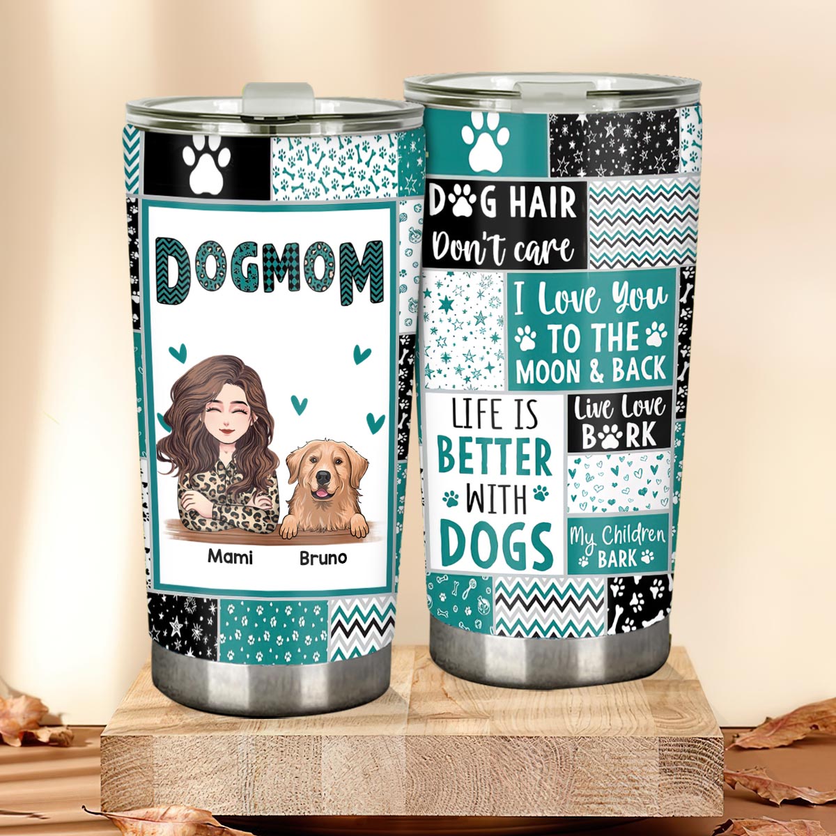 Fur Mom - Dog gift for cat lover - Personalized Tumbler