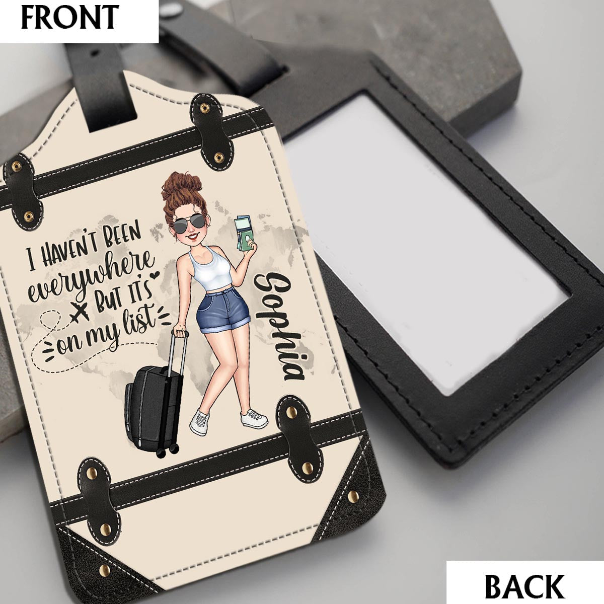 I Haven't Been Everywhere - Personalized Travelling Leather Luggage Tag & Passport Holder