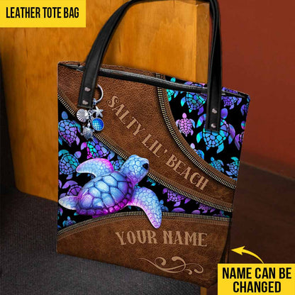 Salty Lil Beach - Turtle Personalized Tote Bag