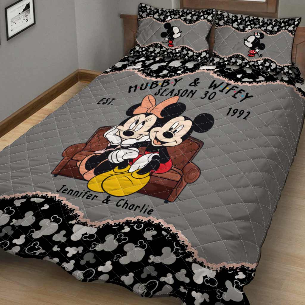 New Season - Personalized Couple Mouse Quilt Set