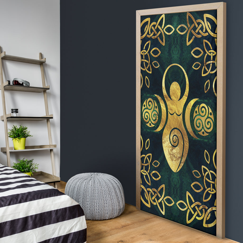 Goddess Moon Celtic Wiccan - Witch Door sticker 0822