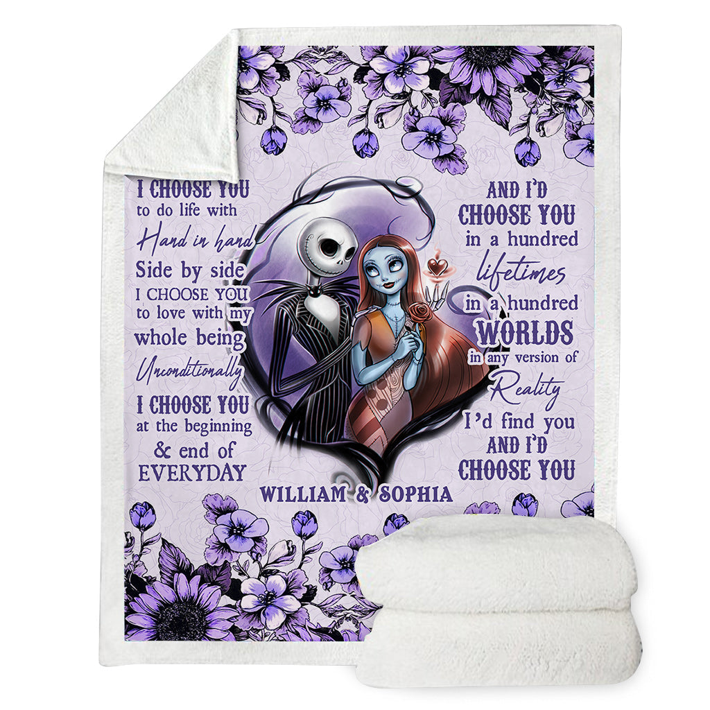 I Choose You - Personalized Couple Nightmare Blanket