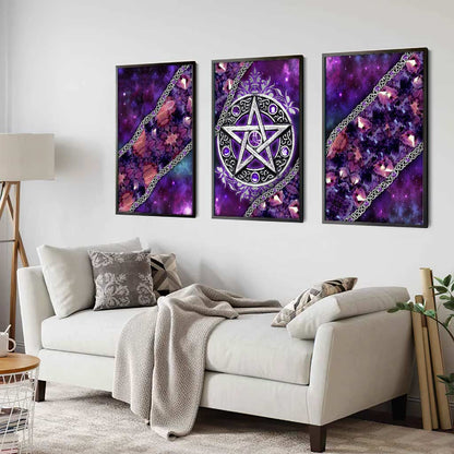 Purple Pentacle Witch Vibes - Poster & Canvas Set