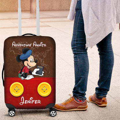 Adventure Awaits - Personalized Mouse Luggage Cover