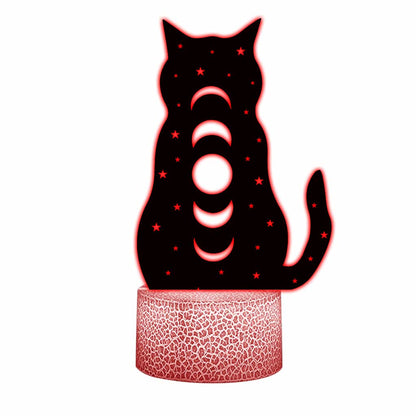 Moon Phase Cat - Witch Shaped Plaque Light Base