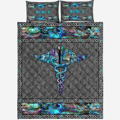 Love My Nurse - Personalized Nurse Quilt Set
