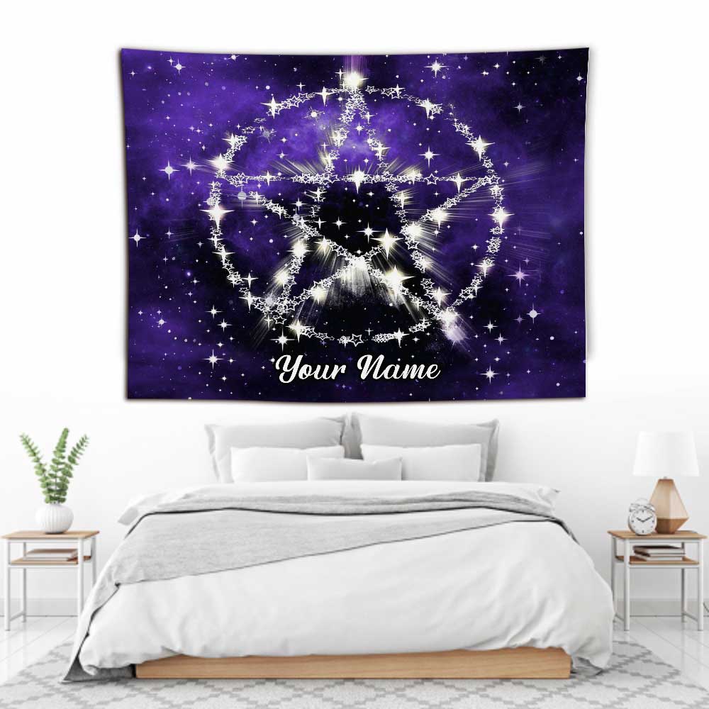 Wicca Pentagram - Personalized Witch Wall Tapestry