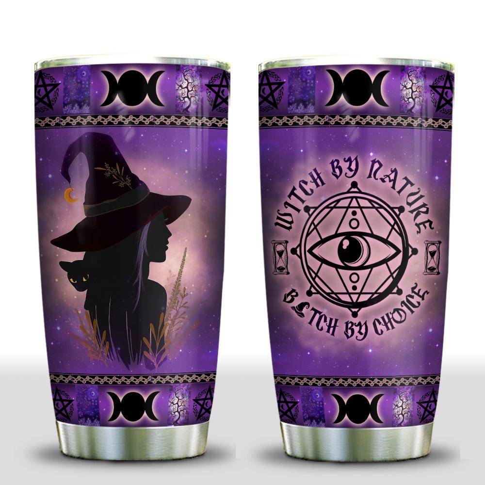 Purple Witch and Black Cat Choice - Witch Tumbler 0822