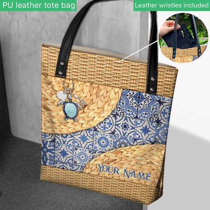 Love Turtles Eclectic Style - Personalized Turtle Tote Bag With 3D Pattern Print